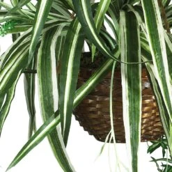 27 In. Artificial Silk Spider Plant Hanging Basket 8 27 In. Artificial Silk Spider Plant Hanging Basket -AFLORAL ONLINE STORE nearly natural artificial tropical plants 6607 4f 1000