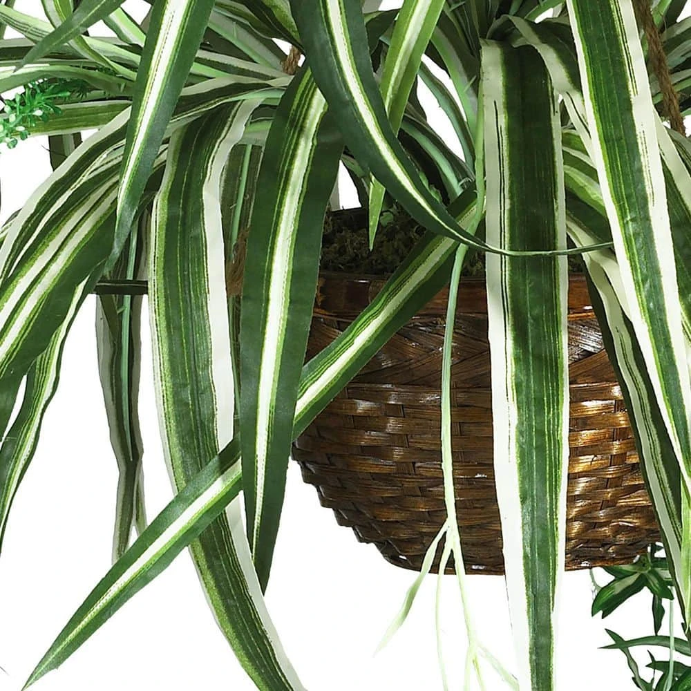 27 In. Artificial Silk Spider Plant Hanging Basket 5 27 In. Artificial Silk Spider Plant Hanging Basket - Image 3