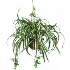 27 In. Artificial Silk Spider Plant Hanging Basket