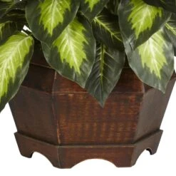 24 In. Artificial H Green Golden Dieffenbachia Silk Plant -AFLORAL ONLINE STORE nearly natural artificial tropical plants 6639 1f 1000