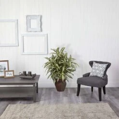 30 In. Artificial H Green Aglonema With Decortaive Vase Silk Plant -AFLORAL ONLINE STORE nearly natural artificial tropical plants 6673 31 1000