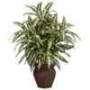 30 In. Artificial H Green Aglonema With Decortaive Vase Silk Plant -AFLORAL ONLINE STORE nearly natural artificial tropical plants 6673 64 1000