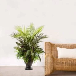 27 In. Artificial Mixed Areca Palm, Fern And Peacock With Planter 9 27 In. Artificial Mixed Areca Palm, Fern And Peacock With Planter -AFLORAL ONLINE STORE nearly natural artificial tropical plants 6828 31 1000