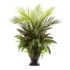 27 In. Artificial Mixed Areca Palm, Fern And Peacock With Planter