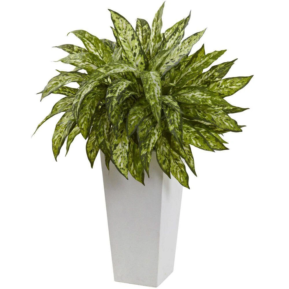 Artificial Aglaonema With White Decorative Planter 4 Artificial Aglaonema With White Decorative Planter - Image 2
