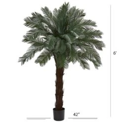 6 Ft. UV Resistant Indoor/Outdoor Cycas Artificial Tree 14 6 Ft. UV Resistant Indoor/Outdoor Cycas Artificial Tree -AFLORAL ONLINE STORE nearly natural artificial tropical plants 6936 c3 1000