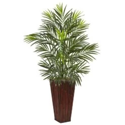 Indoor Areca Artificial Palm In Bamboo Planter