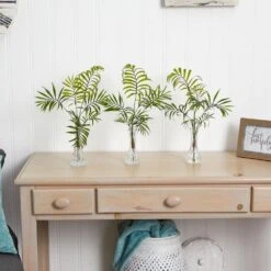 Indoor Mini Palm Artificial Plant In Vase (3-Set) 13 Indoor Mini Palm Artificial Plant In Vase (3-Set) -AFLORAL ONLINE STORE nearly natural artificial tropical plants 8086 s3 31 1000
