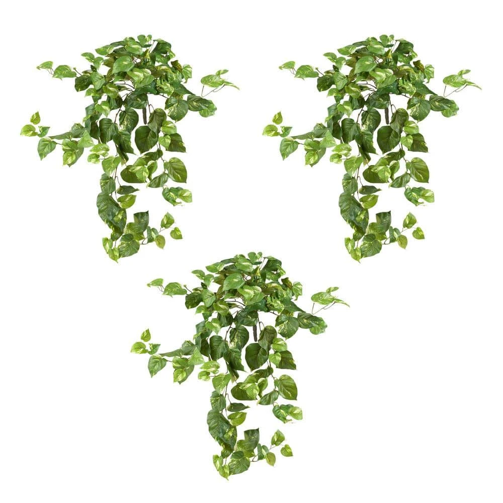 40 In. Artificial Pothos Hanging Bush (Set Of 3) 4 40 In. Artificial Pothos Hanging Bush (Set Of 3) - Image 3