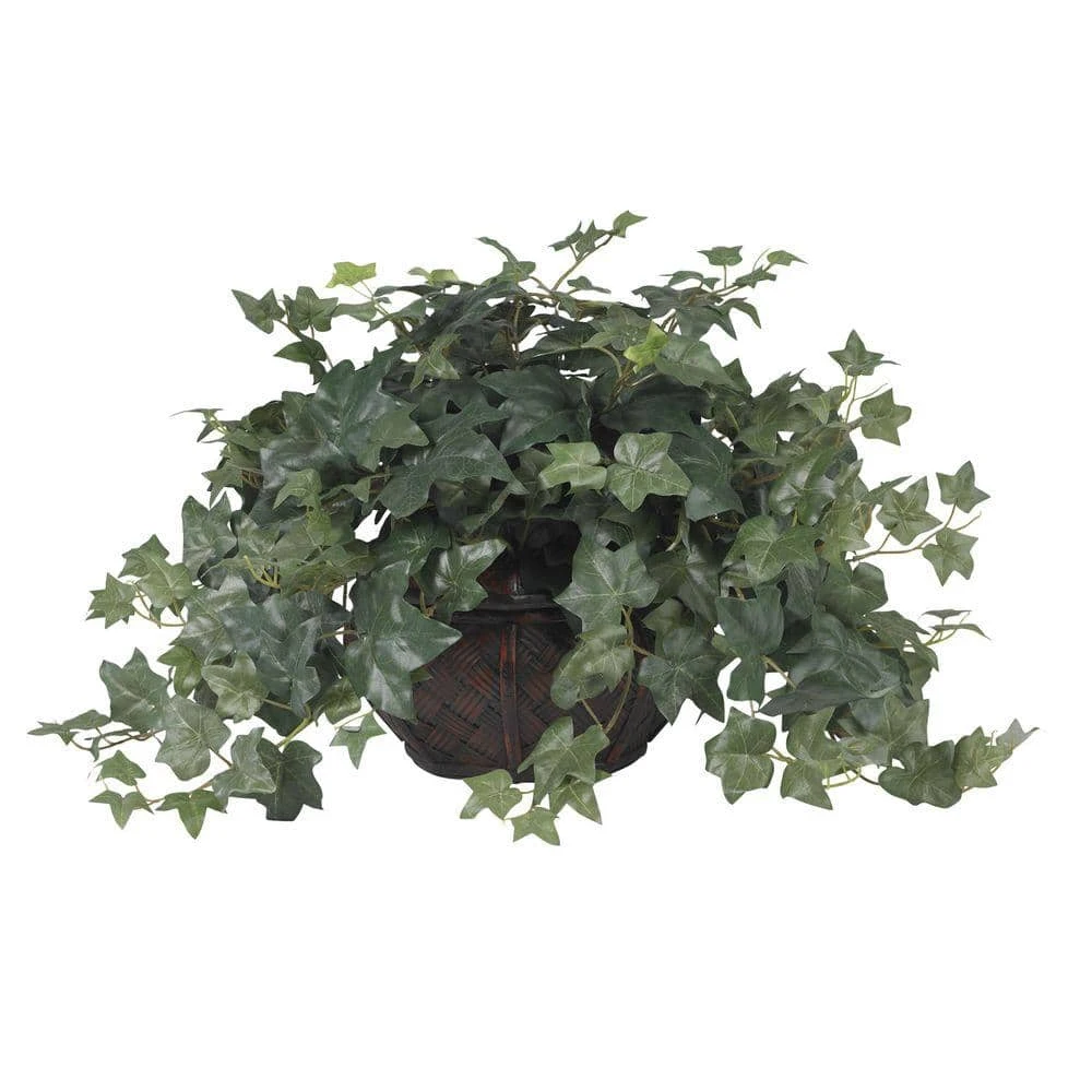 18 In. Artificial H Green Puff Ivy With Vase Silk Plant 3 18 In. Artificial H Green Puff Ivy With Vase Silk Plant