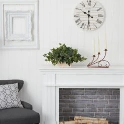 14 In. Artificial H Green Ivy With White Wash Planter Silk Plant -AFLORAL ONLINE STORE nearly natural artificial vines 6715 4f 1000