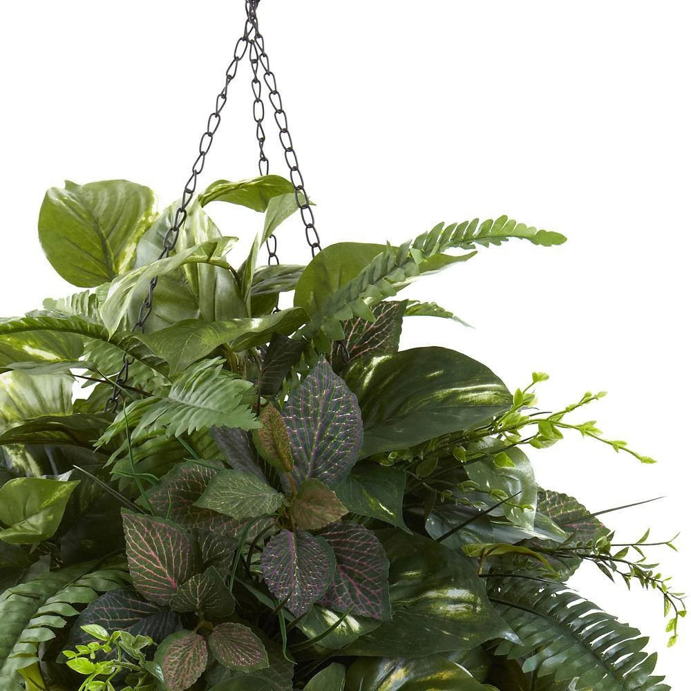 36 In. Artificial Vining Mixed Greens With Cone Hanging Basket 4 36 In. Artificial Vining Mixed Greens With Cone Hanging Basket - Image 2