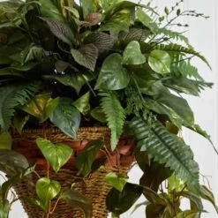 36 In. Artificial Vining Mixed Greens With Cone Hanging Basket 14 36 In. Artificial Vining Mixed Greens With Cone Hanging Basket -AFLORAL ONLINE STORE nearly natural artificial vines 6851 fa 1000