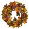 24 In. Artificial Maple And Pine Cone Wreath -AFLORAL ONLINE STORE nearly natural decorative wreaths 4150 64 1000
