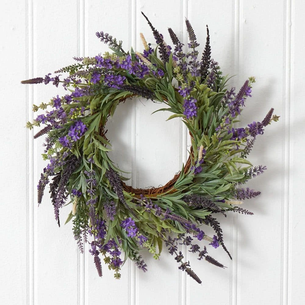 18 In. Artificial Lavender Wreath 5 18 In. Artificial Lavender Wreath - Image 3