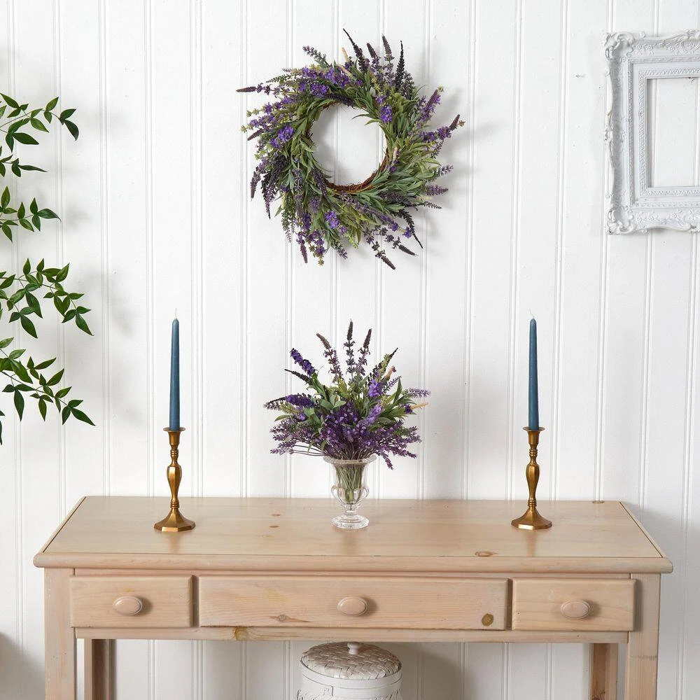 18 In. Artificial Lavender Wreath 4 18 In. Artificial Lavender Wreath - Image 2