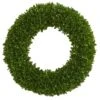Indoor/Outdoor 19.5 In. Artificial Tea Leaf Wreath UV Resistant -AFLORAL ONLINE STORE nearly natural decorative wreaths 4220 64 1000