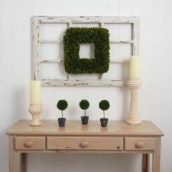 Indoor/Outdoor 17 In. Artificial Tea Leaf Square Wreath UV Resistant -AFLORAL ONLINE STORE nearly natural decorative wreaths 4233 31 1000