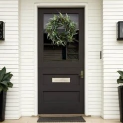 24 In. Indoor Eucalyptus And Mixed Greens Artificial Wreath -AFLORAL ONLINE STORE nearly natural decorative wreaths 4272 31 1000