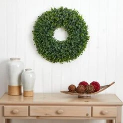 25 In. Indoor Eucalyptus Artificial Wreath -AFLORAL ONLINE STORE nearly natural decorative wreaths 4344 31 1000
