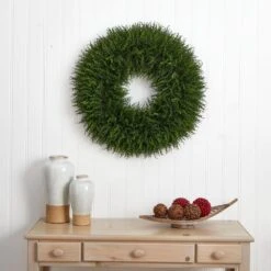 32 In. Indoor Giant Cedar Artificial Wreath -AFLORAL ONLINE STORE nearly natural decorative wreaths 4351 31 1000