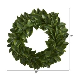 30 In. Magnolia Artificial Wreath -AFLORAL ONLINE STORE nearly natural decorative wreaths 4391 c3 1000