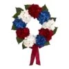 24 In. Red, White And Blue Americana Hydrangea Artificial Wreath -AFLORAL ONLINE STORE nearly natural decorative wreaths 4444 64 1000