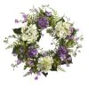 24 In. Indoor Artificial Hydrangea Berry Wreath -AFLORAL ONLINE STORE nearly natural decorative wreaths 4531 64 1000