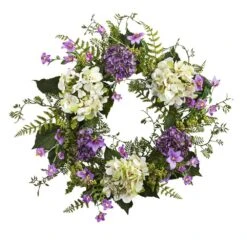 24 In. Indoor Artificial Hydrangea Berry Wreath