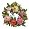 Mixed Peony And Berry 20 In. Artificial Wreath -AFLORAL ONLINE STORE nearly natural decorative wreaths 4537 64 1000