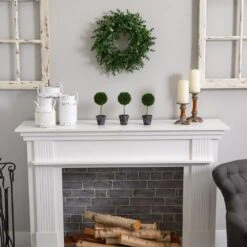 18 In. Artificial Eucalyptus Double Ring Wreath With Twig Base -AFLORAL ONLINE STORE nearly natural decorative wreaths 4541 31 1000