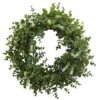 18 In. Artificial Eucalyptus Double Ring Wreath With Twig Base -AFLORAL ONLINE STORE nearly natural decorative wreaths 4541 64 1000