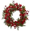 24 In. Artificial Plum Blossom Pine Wreath -AFLORAL ONLINE STORE nearly natural decorative wreaths 4551 64 1000