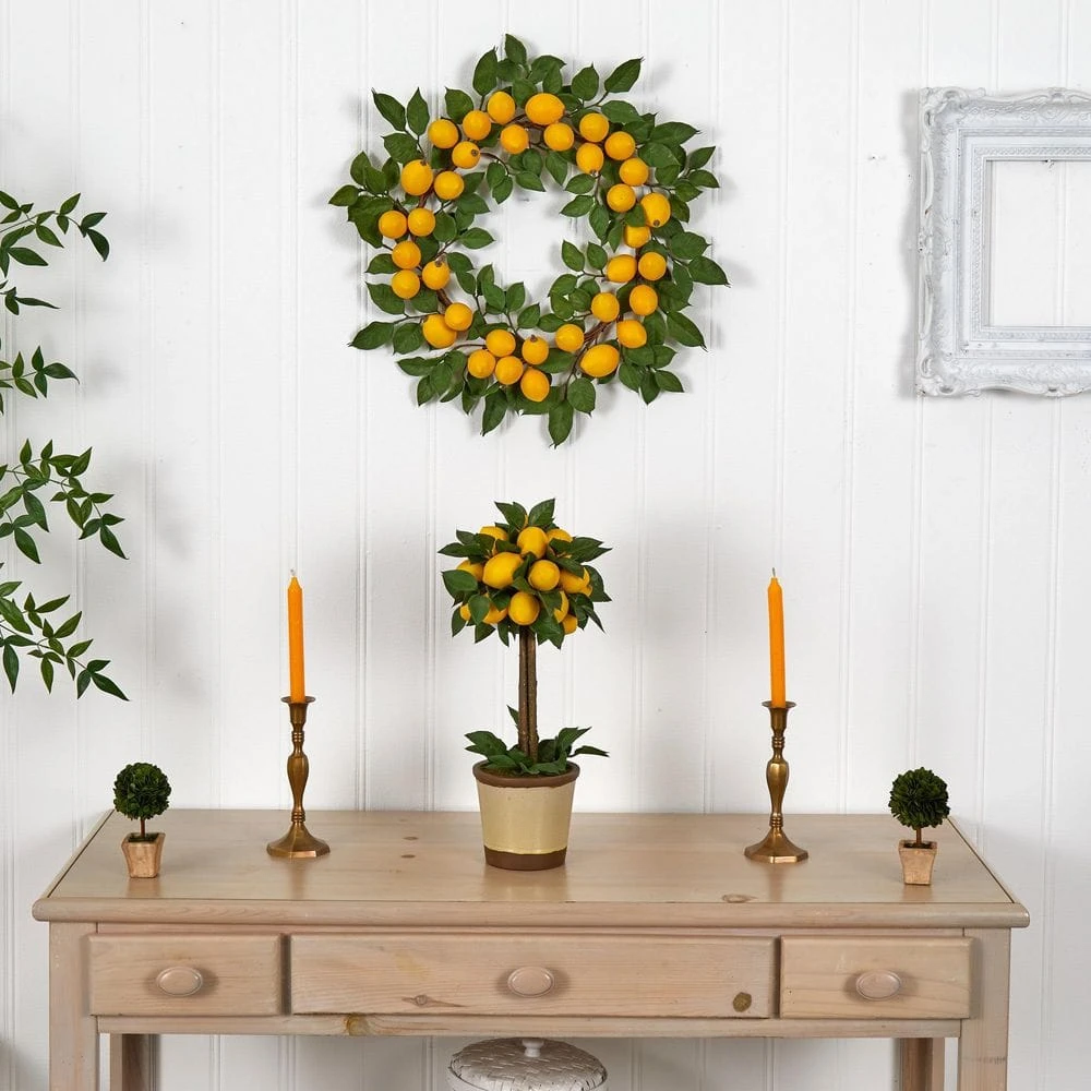 24 In. Artificial Lemon Wreath 6 24 In. Artificial Lemon Wreath - Image 4