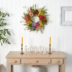 Mixed Flower 22 In. Artificial Wreath 11 Mixed Flower 22 In. Artificial Wreath -AFLORAL ONLINE STORE nearly natural decorative wreaths 4581 31 1000