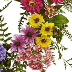 Mixed Flower 22 In. Artificial Wreath 9 Mixed Flower 22 In. Artificial Wreath -AFLORAL ONLINE STORE nearly natural decorative wreaths 4581 4f 1000