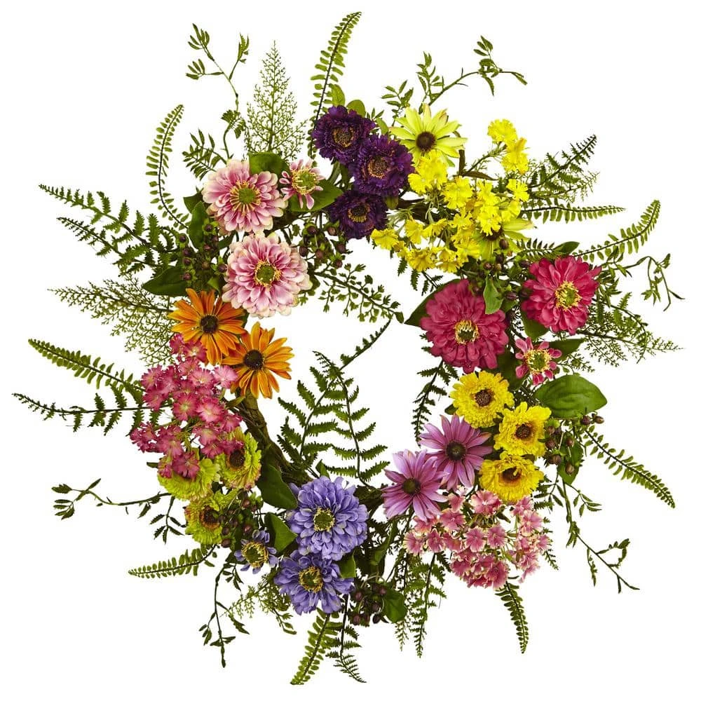 Mixed Flower 22 In. Artificial Wreath 3 Mixed Flower 22 In. Artificial Wreath