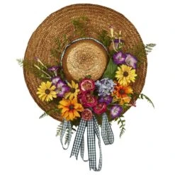 Mixed Flower 18 In. Artificial Hat Wreath