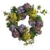 24 In. Artificial Mixed Hydrangea Silk Plant Wreath -AFLORAL ONLINE STORE nearly natural decorative wreaths 4666 64 1000