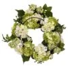 22.0 In. Artificial H Cream And Green Hydrangea Wreath -AFLORAL ONLINE STORE nearly natural decorative wreaths 4780 64 1000