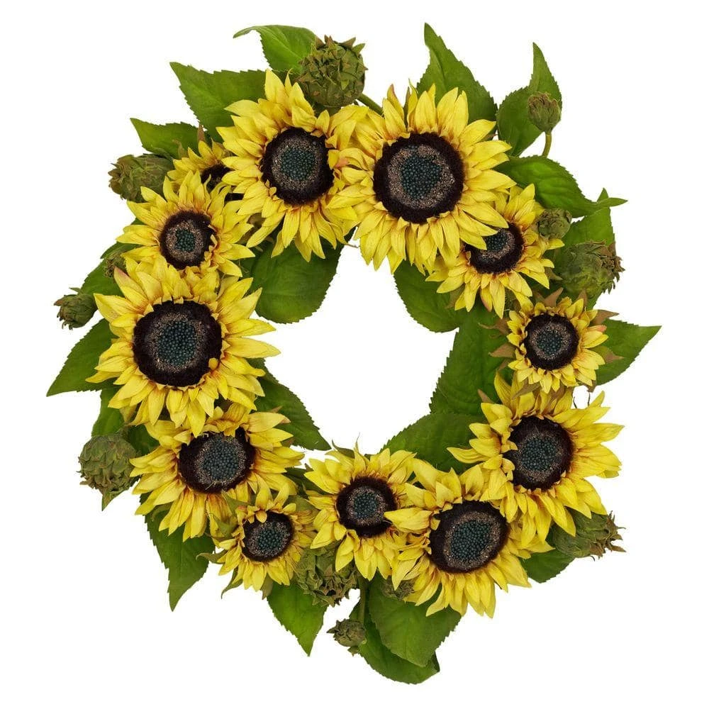 22 In. H Artificial Yellow Sunflower Wreath 3 22 In. H Artificial Yellow Sunflower Wreath