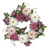 22.0 In. Artificial H Pink Peony Wreath -AFLORAL ONLINE STORE nearly natural decorative wreaths 4788 64 1000