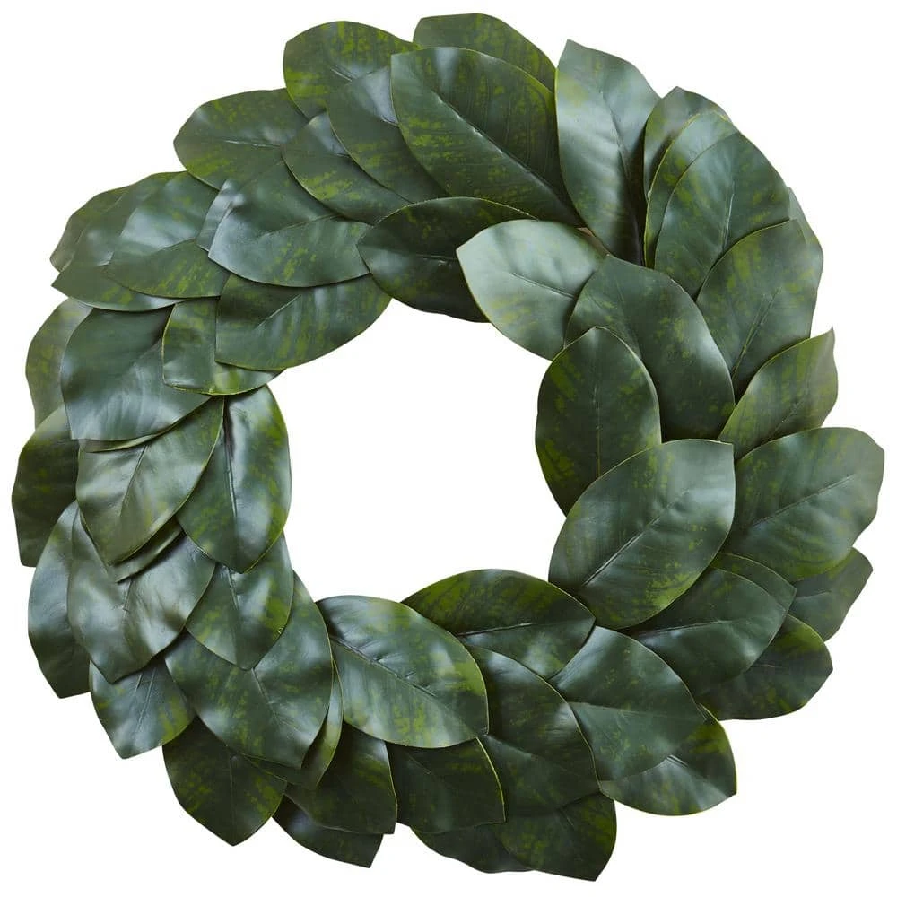 Magnolia Leaf 24 In. Artificial Wreath 3 Magnolia Leaf 24 In. Artificial Wreath