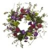 20 In. Artificial Veranda Garden Wreath -AFLORAL ONLINE STORE nearly natural decorative wreaths 4934 64 1000