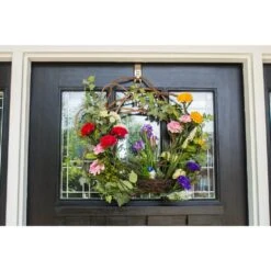 22 In. Artificial Spring Floral Wreath -AFLORAL ONLINE STORE nearly natural decorative wreaths 4988 1f 1000