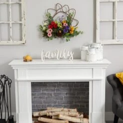 22 In. Artificial Spring Floral Wreath -AFLORAL ONLINE STORE nearly natural decorative wreaths 4988 31 1000