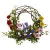 22 In. Artificial Spring Floral Wreath -AFLORAL ONLINE STORE nearly natural decorative wreaths 4988 64 1000