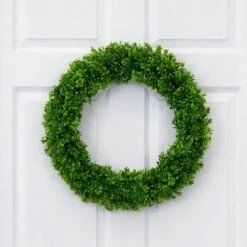 20in. Artificial Boxwood Wreath -AFLORAL ONLINE STORE nearly natural decorative wreaths w1327 31 1000