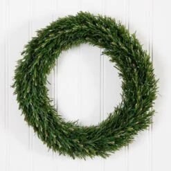 24 In. UV Resistant Rosemary Artificial Wreath (Indoor/Outdoor) 11 24 In. UV Resistant Rosemary Artificial Wreath (Indoor/Outdoor) -AFLORAL ONLINE STORE nearly natural decorative wreaths w1378 1f 1000