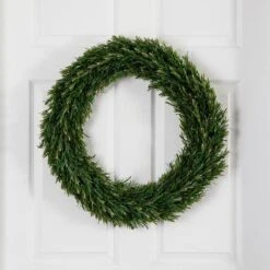 24 In. UV Resistant Rosemary Artificial Wreath (Indoor/Outdoor)